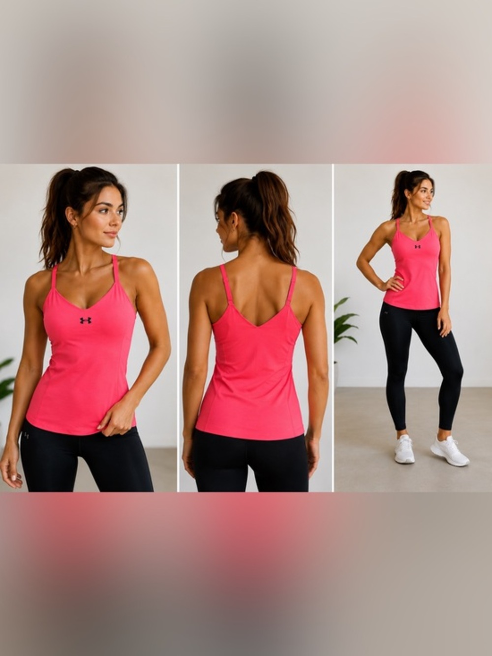 Under Armour Bright Pink V-Neck Camisole Tank